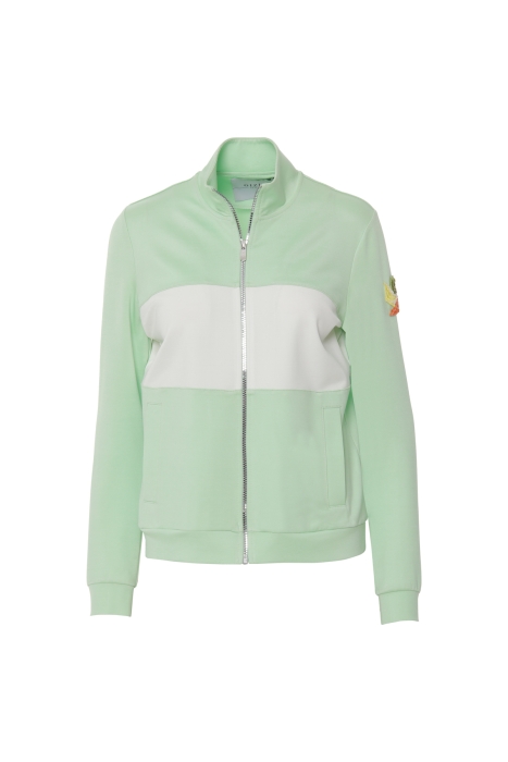 Gizia Green Sweatshirt with Applique Detail Zipper. 4