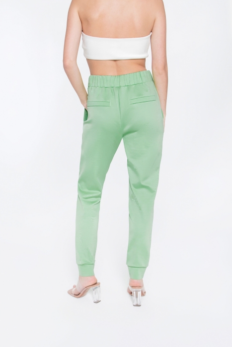 Gizia Tight Green Trousers with Elastic Waist. 5