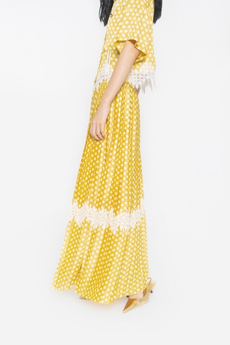 Gizia Yellow Skirt with Pleated Lace Accessories. 3 Gizia Yellow Skirt with Pleated Lace Accessories. 3