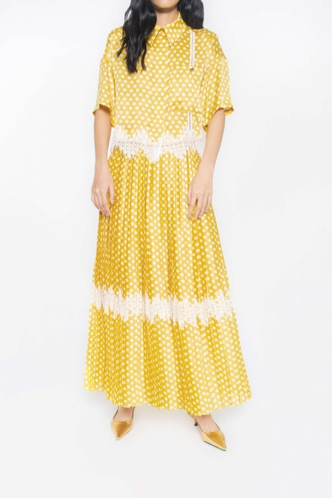 Gizia Yellow Skirt with Pleated Lace Accessories. 2 Gizia Yellow Skirt with Pleated Lace Accessories. 2