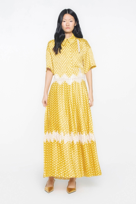 Gizia Yellow Skirt with Pleated Lace Accessories. 1 Gizia Yellow Skirt with Pleated Lace Accessories. 1