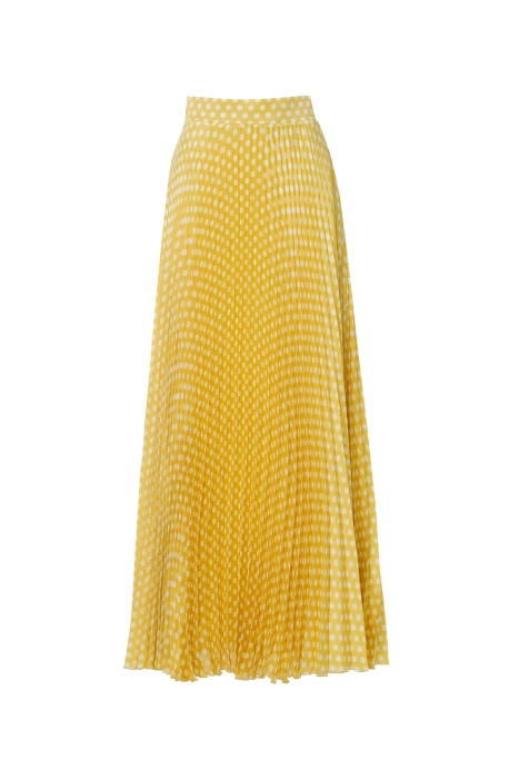 Gizia Yellow Skirt with Polka Dots and Pleats. 5