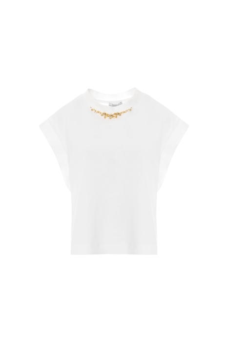 Gizia Ecru Blouse With Embroidered Collar. 3 Gizia Ecru Blouse With Embroidered Collar. 3