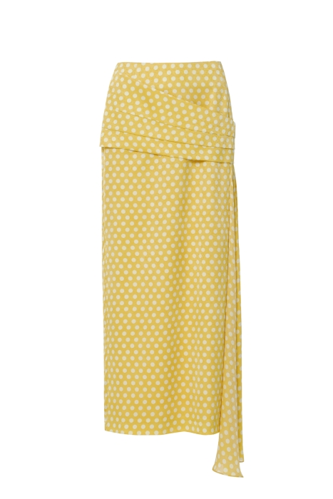 Gizia Yellow Skirt with Asymmetric Pleated Detail. 3