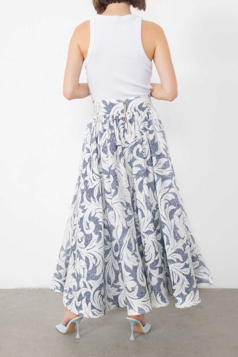 Gizia Patterned Long Bell Skirt. 4