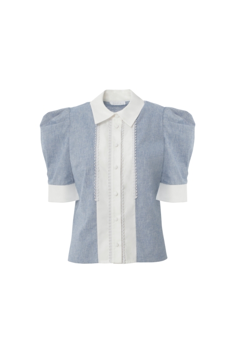 Gizia Transparent Blue Shirt With Ribbon Accessories. 4