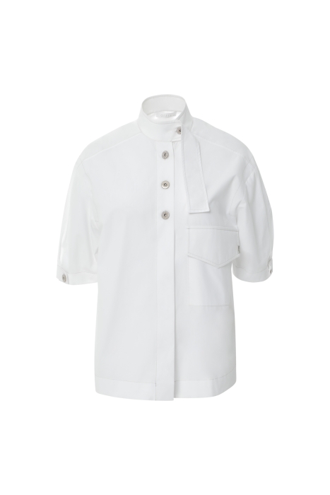 Gizia White Shirt With Button Collar Detail. 3
