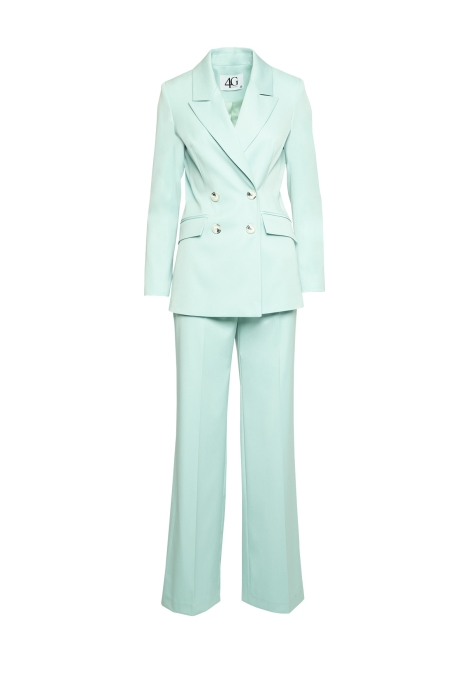 Gizia Double Breasted Button Detailed Mint Suit. 1