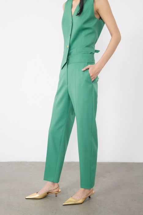 Gizia Gold Düğme Detaylı Yeşil Pantolon. 3