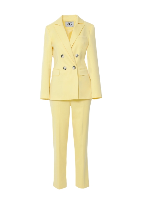 Gizia Buttoned Double Breasted Yellow Regular Fit Suit. 1 Gizia Buttoned Double Breasted Yellow Regular Fit Suit. 1
