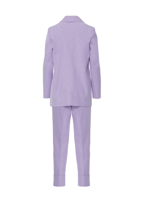 Gizia Big Metal Buttoned Double Turn Ups Lilac Suit. 3 Gizia Big Metal Buttoned Double Turn Ups Lilac Suit. 3