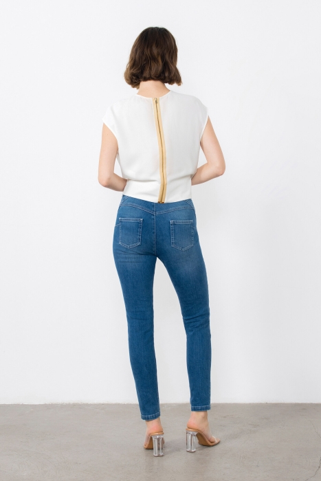 Gizia Paçası Yırtmaçlı Skinny Jean Pantolon. 4