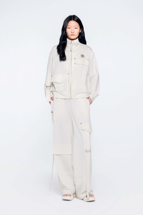 Gizia Cargo Pocket Detailed Pocket Sides Bead Embellished Waist Elastic Ecru Pants. 1 Gizia Cargo Pocket Detailed Pocket Sides Bead Embellished Waist Elastic Ecru Pants. 1