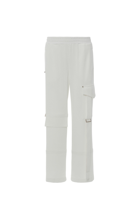 Gizia Cargo Pocket Detailed Pocket Sides Bead Embellished Waist Elastic Ecru Pants. 4 Gizia Cargo Pocket Detailed Pocket Sides Bead Embellished Waist Elastic Ecru Pants. 4