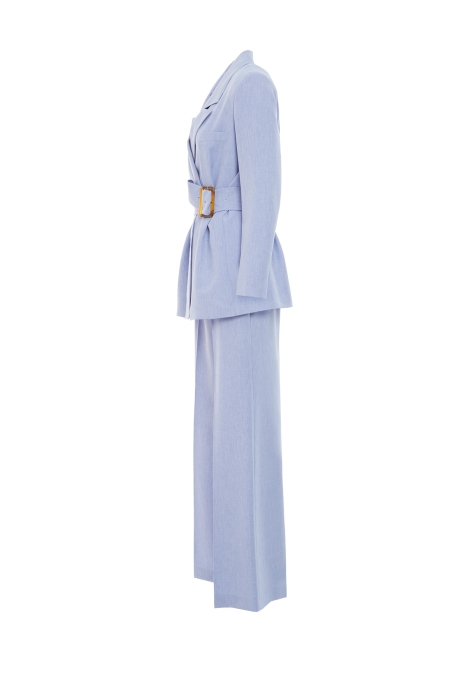 Gizia Button Detailed Belted Blue Suit. 2 Gizia Button Detailed Belted Blue Suit. 2