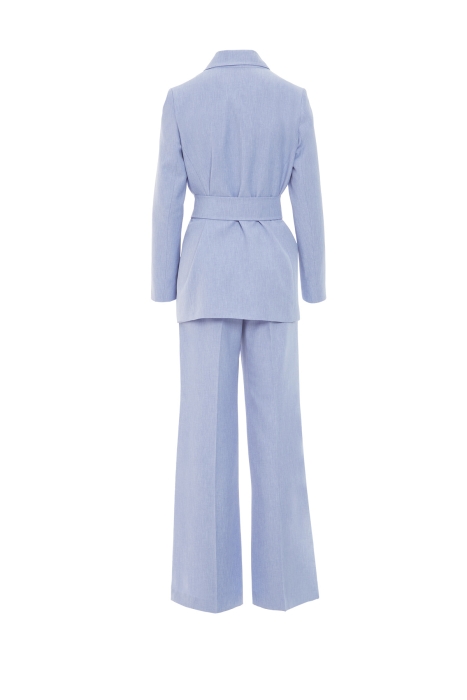 Gizia Button Detailed Belted Blue Suit. 3