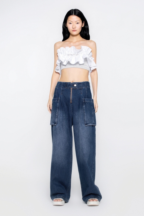 Gizia Jeans with Buckle Band with Pocket Detail. 1 Gizia Jeans with Buckle Band with Pocket Detail. 1
