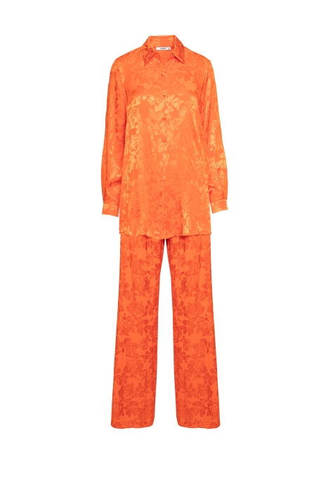 Gizia Orange Suit with Jacquard Drape. 1 Gizia Orange Suit with Jacquard Drape. 1