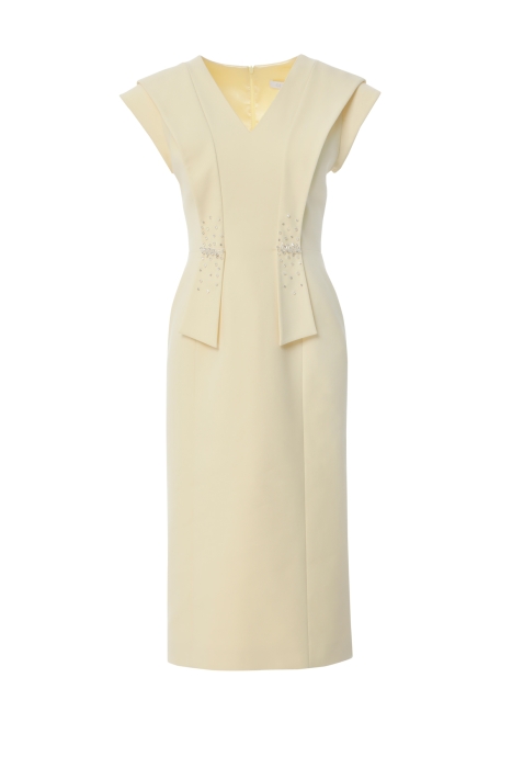 Gizia Yellow Dress With Stone And Bead Embroidery. 5 Gizia Yellow Dress With Stone And Bead Embroidery. 5