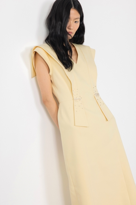 Gizia Yellow Dress With Stone And Bead Embroidery. 2 Gizia Yellow Dress With Stone And Bead Embroidery. 2