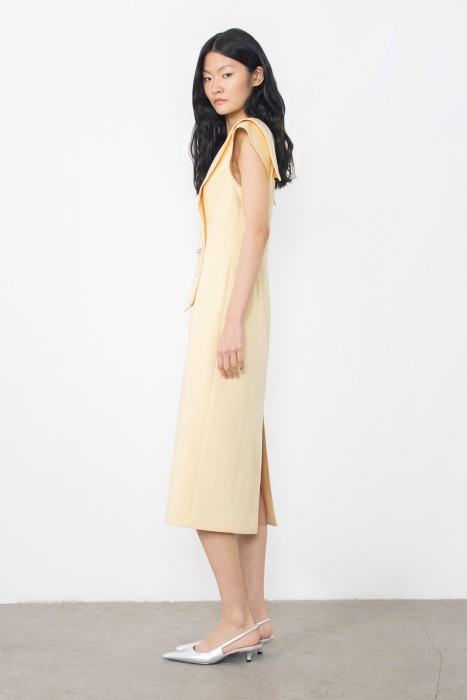 Gizia Yellow Dress With Stone And Bead Embroidery. 4
