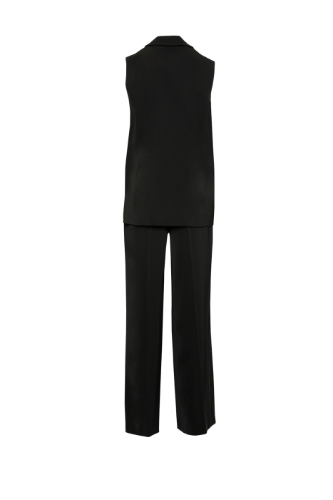 Gizia Black Women's Suit with Gold Detail Casual Cut Vest and Trousers. 2