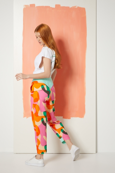 Gizia Cotton Fuchsia Trousers With Bodice Detail Pattern. 2