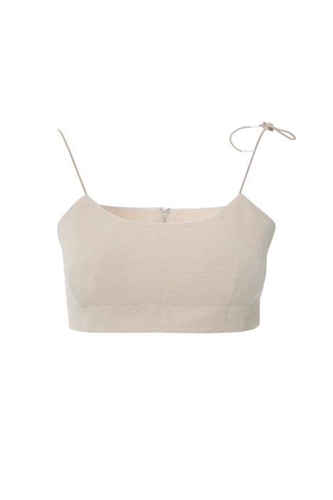 Gizia Beige Bustier With Adjustable Strap Processing Detail. 4 Gizia Beige Bustier With Adjustable Strap Processing Detail. 4