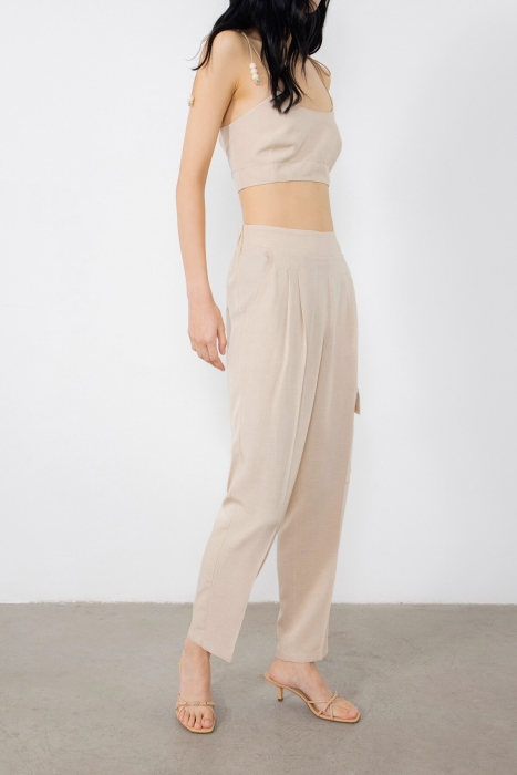 Gizia Beige Bustier With Adjustable Strap Processing Detail. 2 Gizia Beige Bustier With Adjustable Strap Processing Detail. 2