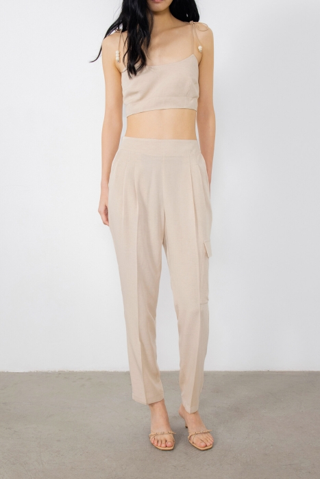 Gizia Beige Bustier With Adjustable Strap Processing Detail. 1 Gizia Beige Bustier With Adjustable Strap Processing Detail. 1