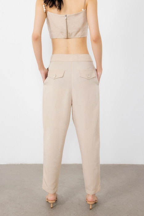 Gizia Beige Bustier With Adjustable Strap Processing Detail. 3 Gizia Beige Bustier With Adjustable Strap Processing Detail. 3