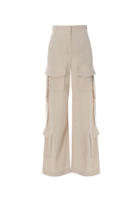Gizia Beige Trousers With Cargo Pockets and Processing Detail. 5 Gizia Beige Trousers With Cargo Pockets and Processing Detail. 5