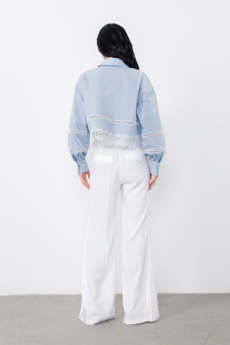 Gizia Blue Shirt With Ribbon Accessories And Lace. 5 Gizia Blue Shirt With Ribbon Accessories And Lace. 5