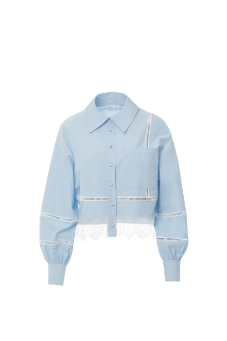 Gizia Blue Shirt With Ribbon Accessories And Lace. 6