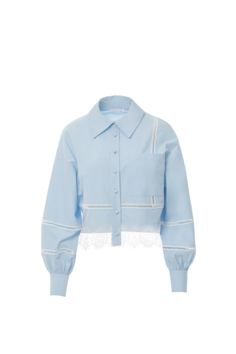 Gizia Blue Shirt With Ribbon Accessories And Lace. 6 Gizia Blue Shirt With Ribbon Accessories And Lace. 6