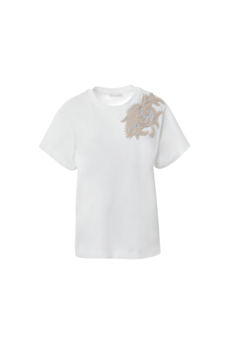 Gizia Embroidery Detailed White Tshirt. 5