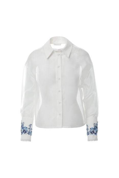 Gizia Transparent White Shirt With Ribbon Accessories. 5