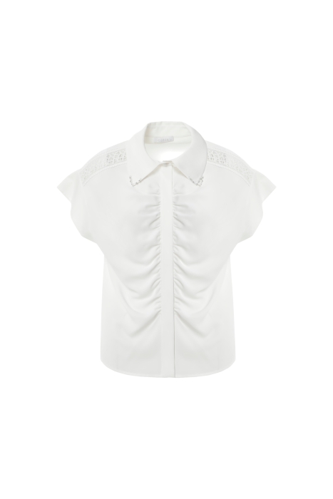 Gizia Ecru Shirt With Shoulder Stripe Accessories. 4