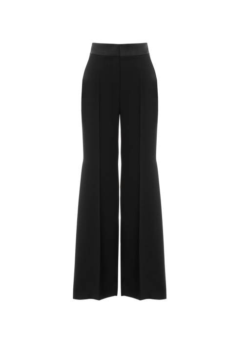 Gizia Black Trousers with Gold Button Detail Flato Pockets. 5