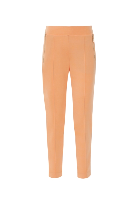 Gizia Rubber Waisted Salmon Trousers With Metal Zipper Detail. 5