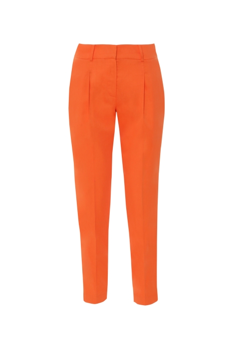 Gizia Orange Trousers With Carrot Model Pockets With Side Band Detail. 4