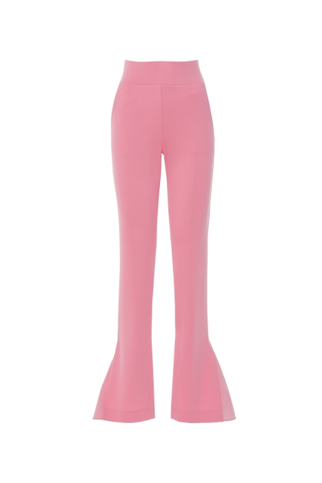 Gizia Flarre Legs Pink Trousers with Slit Detail. 5