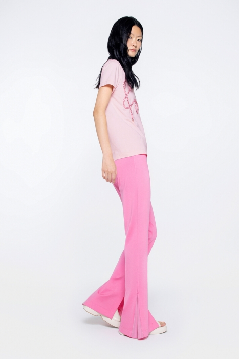 Gizia Pink Tshirt With Lettering Detail. 2