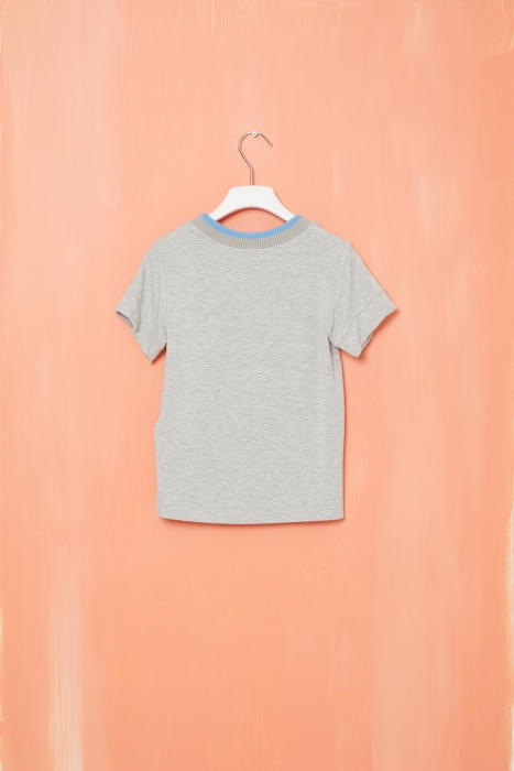 Gizia Printed Short Sleeve Grey Tshirt. 2