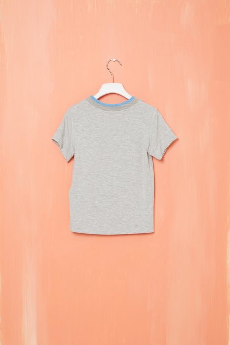 Gizia Printed Short Sleeve Grey Tshirt. 2 Gizia Printed Short Sleeve Grey Tshirt. 2