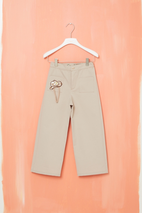 Gizia Cotton Trousers Wıth Embroıdery Detaıl. 1
