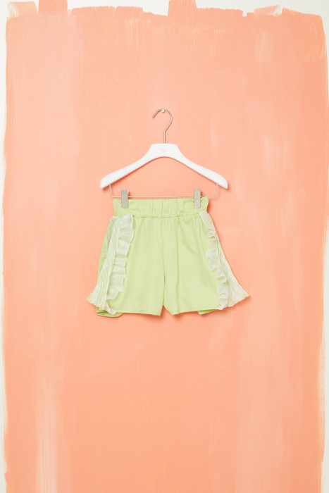 Gizia Ruffle And Pleated Detaıled Poplın Shorts. 1