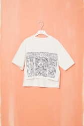 Gizia Printed Ecru Tshirt. 3