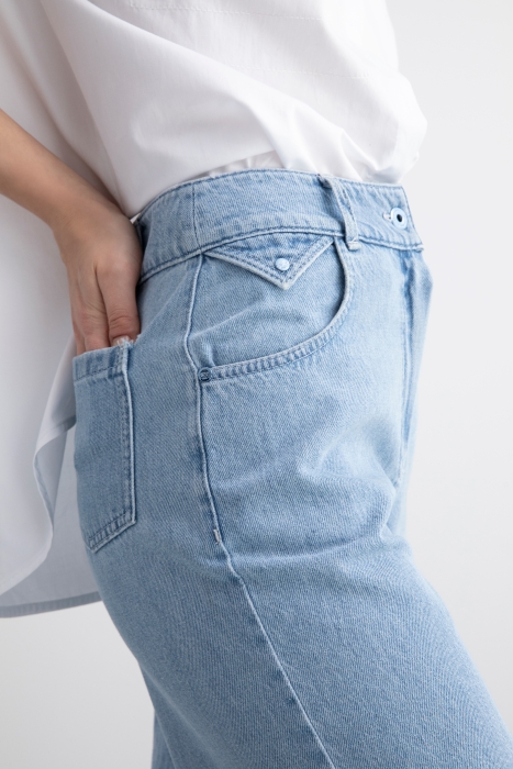 Gizia Cep Detaylı Yüksek Bel Kontrast Dikiş Detaylı Fermuarlı Denim Şort. 2 Gizia Cep Detaylı Yüksek Bel Kontrast Dikiş Detaylı Fermuarlı Denim Şort. 2