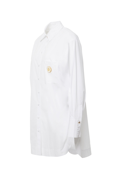 Gizia Oversized Poplin White Shirt. 2